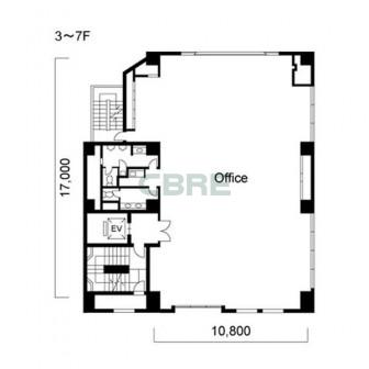 3階〜7階 平面図