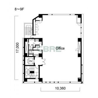 8階〜9階 平面図