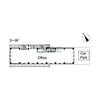 3階〜9階 平面図