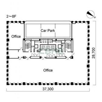 2階〜8階 平面図