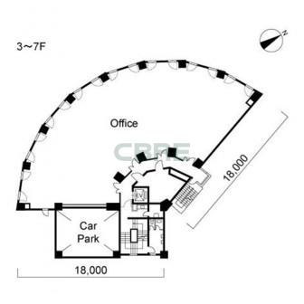 3階〜7階 平面図