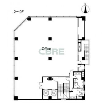 2階〜9階 平面図