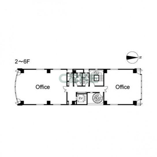 2階〜6階 平面図