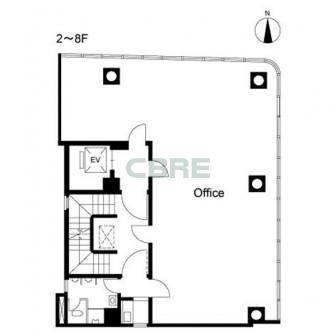 2階〜8階 平面図