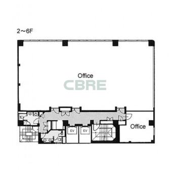 2階〜6階 平面図