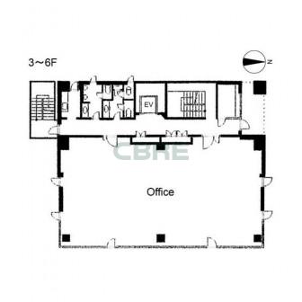 3階〜6階 平面図