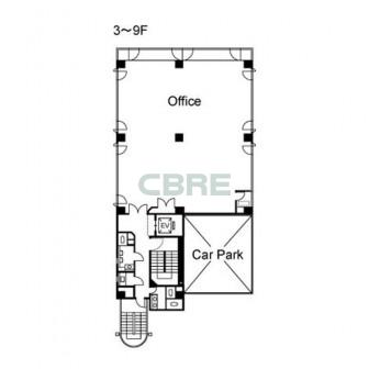 3階〜9階 平面図