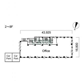 2階〜8階 平面図