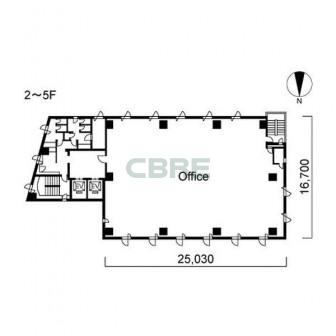 2階〜5階 平面図