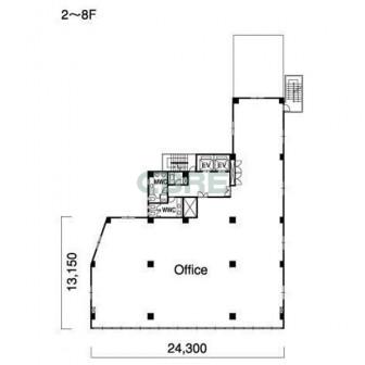 2階〜8階 平面図