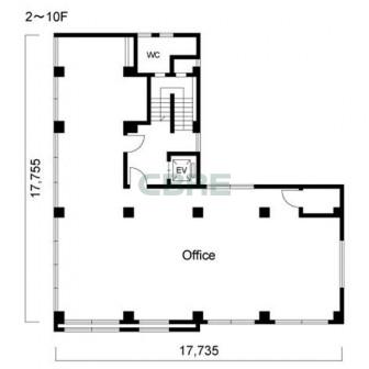 2階〜10階 平面図