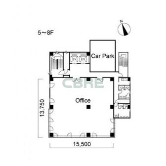 5階〜8階 平面図