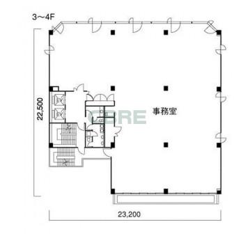 3階〜4階 平面図