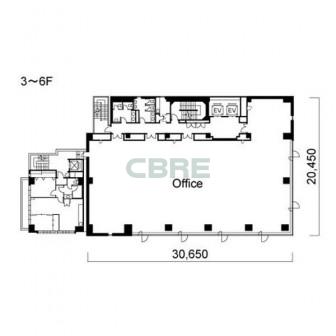 3階〜6階 平面図