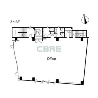3階〜6階 平面図