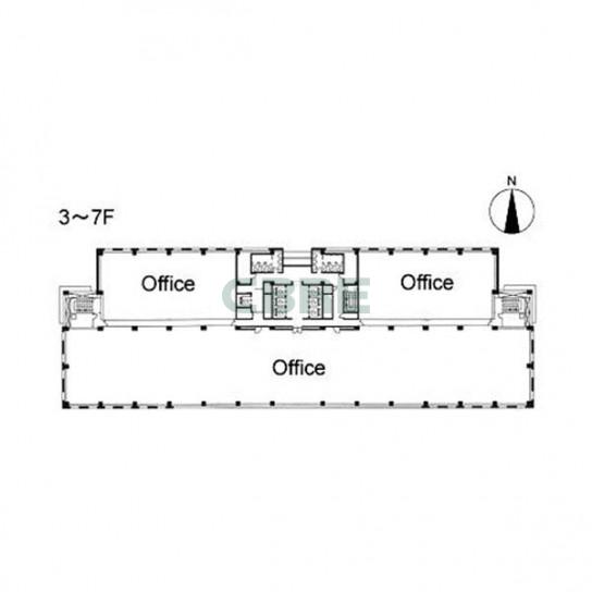 3階〜7階 平面図