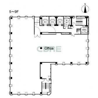 5階〜9階 平面図