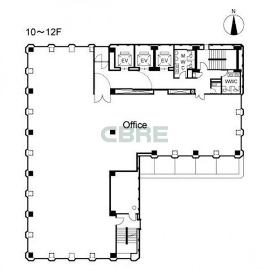 10階〜12階 平面図