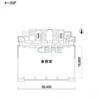 4階〜20階 平面図