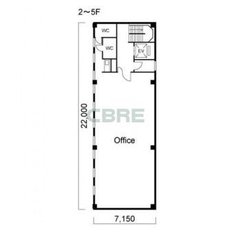 2階〜5階 平面図