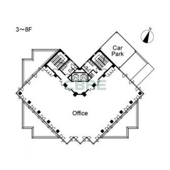 3階〜8階 平面図