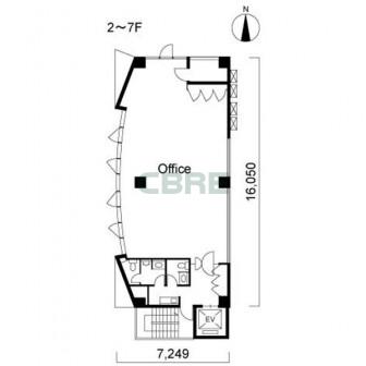 2階〜7階 平面図