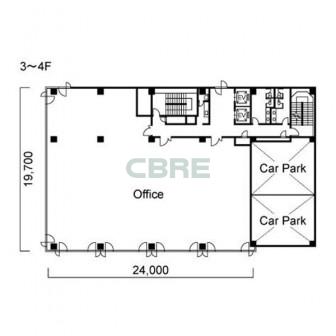 3階〜4階 平面図