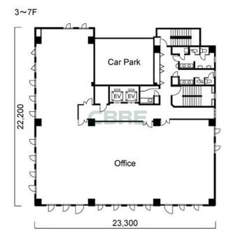 3階〜7階 平面図