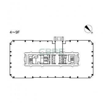 4階〜9階 平面図
