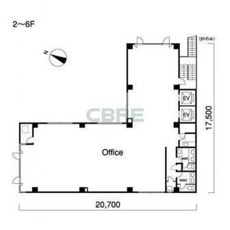 2階〜6階 平面図