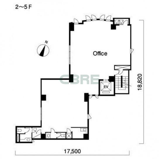 2階〜5階 平面図