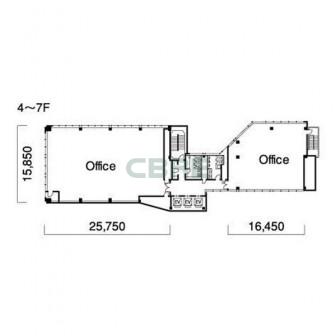 4階〜7階 平面図
