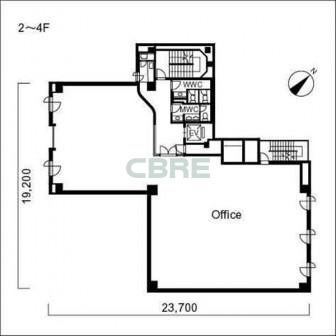 2階〜4階 平面図