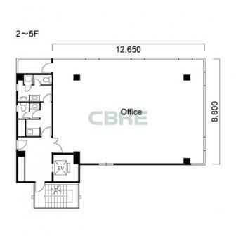 2階〜5階 平面図