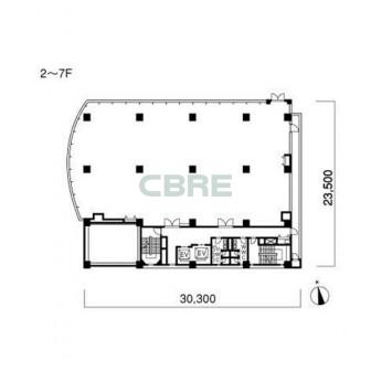 2階〜7階 平面図