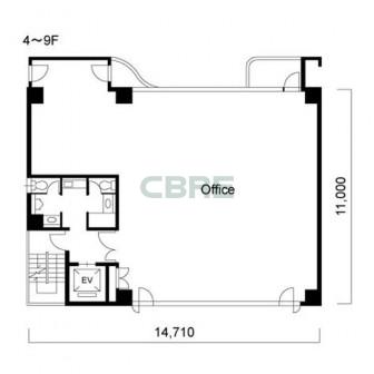 4階〜9階 平面図