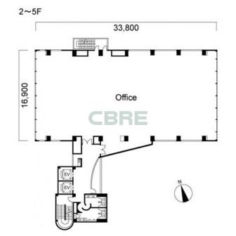 2階〜5階 平面図