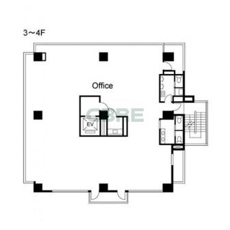 3階〜4階 平面図