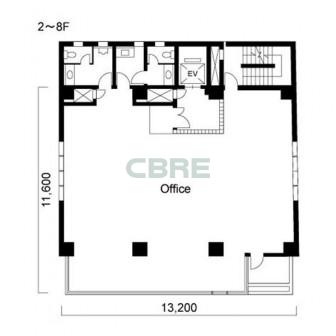 2階〜8階 平面図