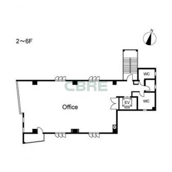 2階〜6階 平面図