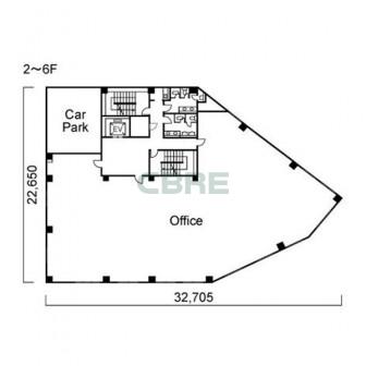 2階〜6階 平面図