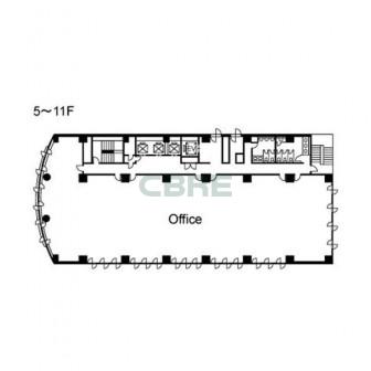 5階〜11階 平面図