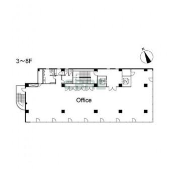 3階〜8階 平面図
