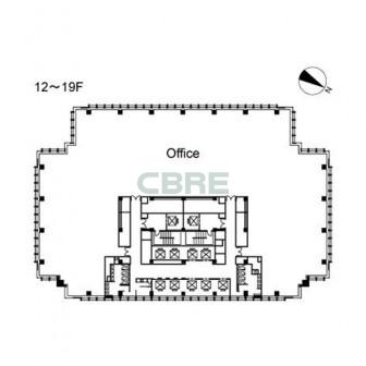 12階〜19階 平面図