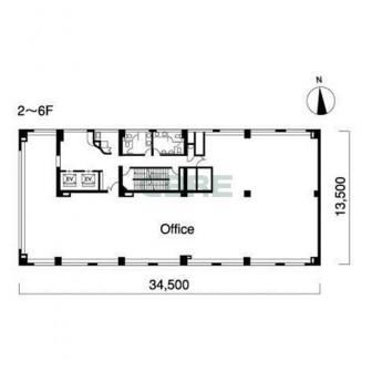2階〜6階 平面図
