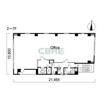 2階〜7階 平面図