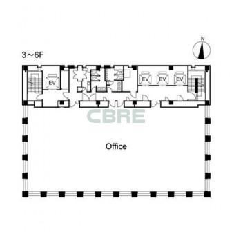 3階〜6階 平面図