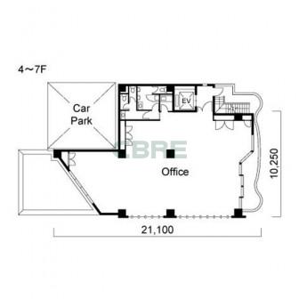 4階〜7階 平面図
