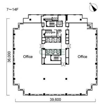7階〜14階 平面図