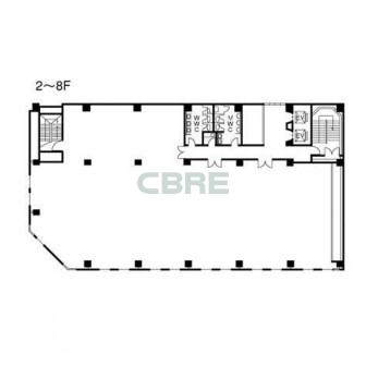 2階〜8階 平面図
